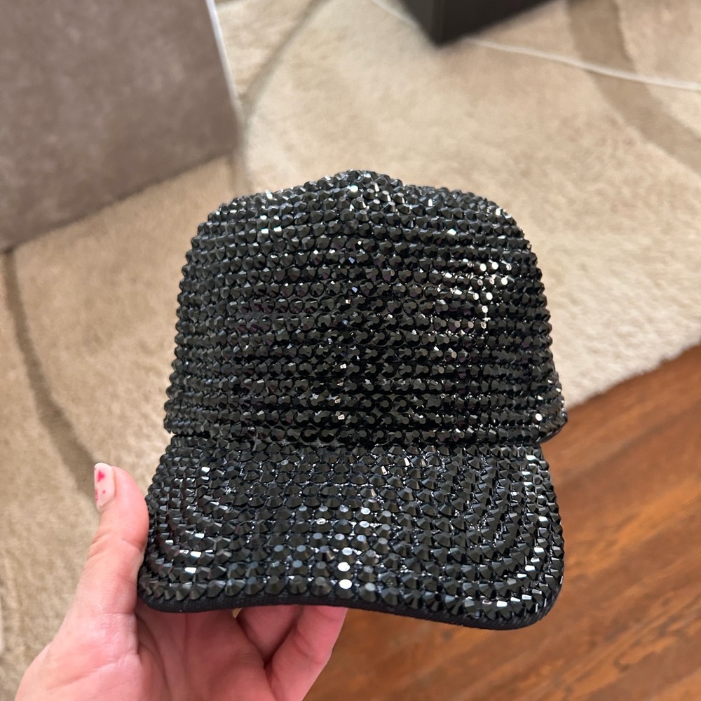 Black Rhinestone Cap